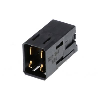 Čierny elektronický konektor so šiestimi zlatými kontaktmi. Má obdĺžnikový tvar a vytlačené číslo.