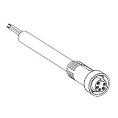 Ilustrácia znázorňuje zástrčku s piatimi kolíkmi a dvoma káblami, vhodnú pre technické alebo elektronické aplikácie.
