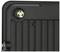 Čierny plastový kryt so štruktúrovaným povrchom zobrazuje káblovú priechodku v ľavom hornom rohu.