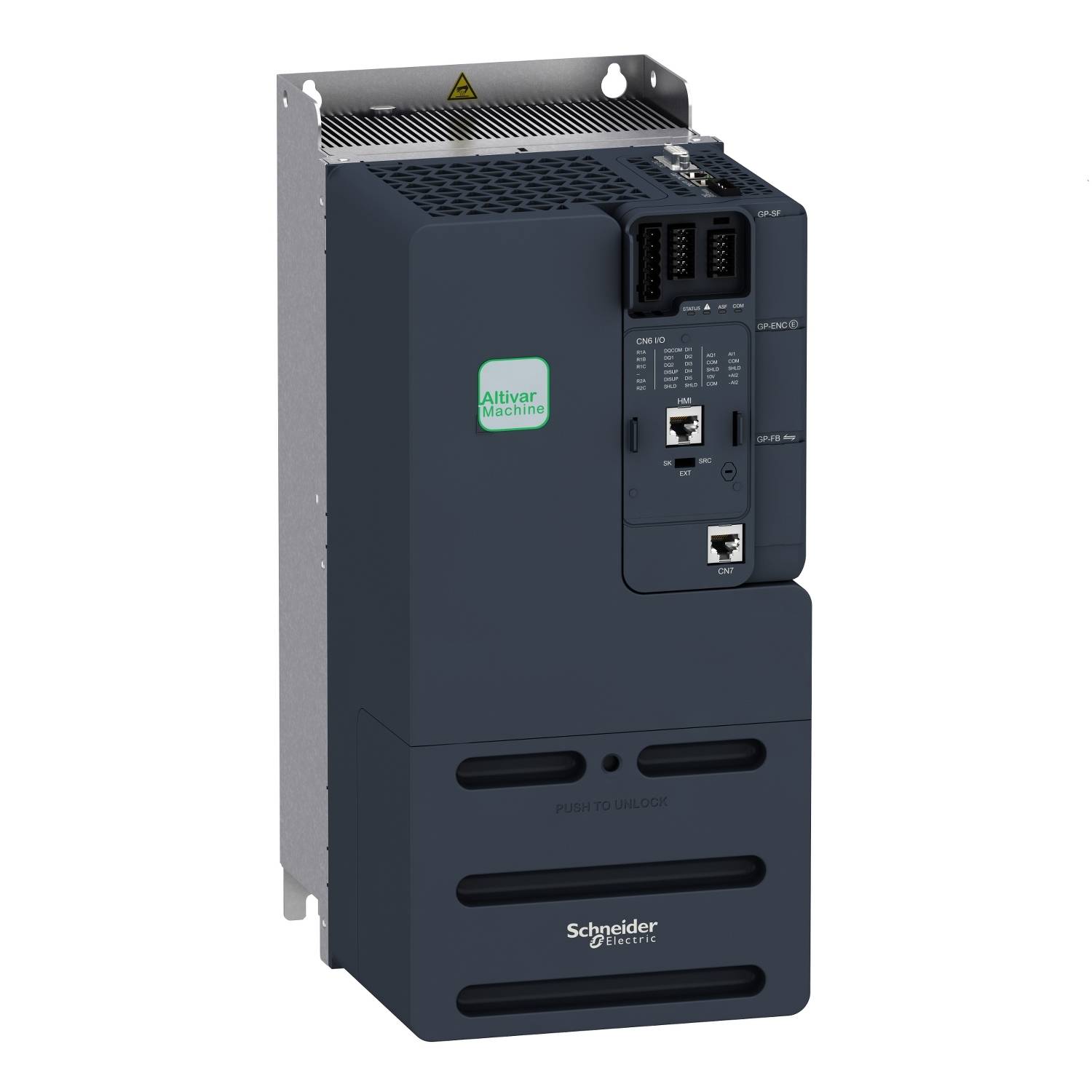 Frekvenčný menič od Schneider Electric, model Altivar Machine ATV340, pre riadenie a reguláciu strojov v priemyselných aplikáciách.