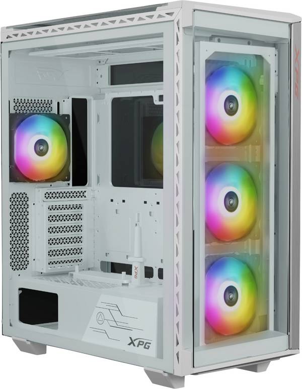 XPG BATTLECRUISER II midi tower PC skrinka biela