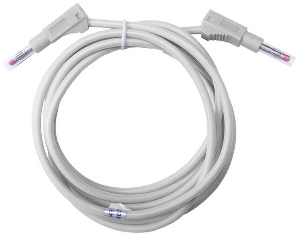 Mueller Electric BU-2323-10-79-9 merací kábel [banánikova zástrčka 4 mm - banánikova zástrčka 4 mm] 2 m biela 1 ks