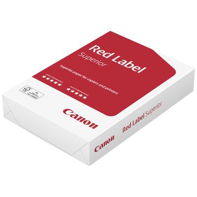 Balenie papiera Canon 'Red Label Superior', vhodné pre kopírky a tlačiarne. Disponuje environmentálnou značkou EÚ a hviezdičkovým hodnotením.