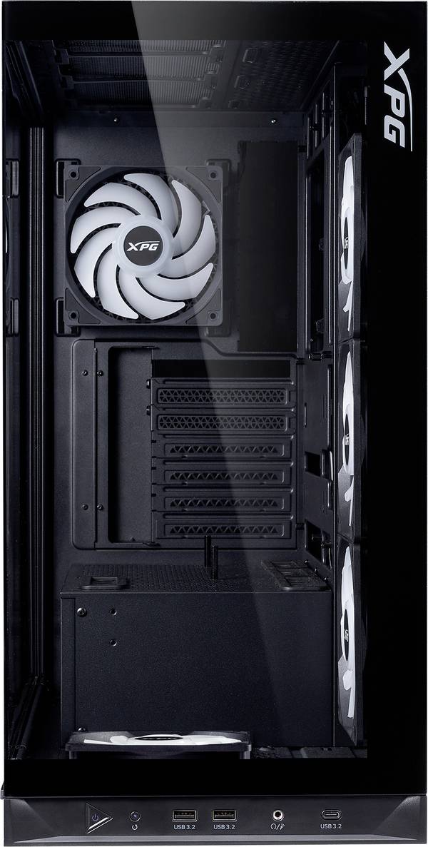 XPG Geh XPG INVADER X BTF (ATX) midi tower PC skrinka čierna 4 predinštalované ventilátory