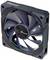 Šedý, štvorcový počítačový ventilátor značky Seasonic s viacerými zakrivými lopatkami a modrými akcentmi, určený na chladenie PC.