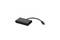 Čierny USB-C hub so štyrmi USB 3.0 portami, ktorý umožňuje pripojiť viacero zariadení k jednému USB-C portu.