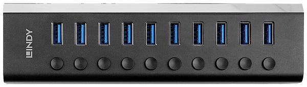 LINDY 43370 10 portů USB Hub čierna