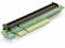 PCIe stúpací adaptér na rozšírenie prepojenia medzi základnou doskou a grafickou kartou, určený pre kompaktné počítačové skrine.