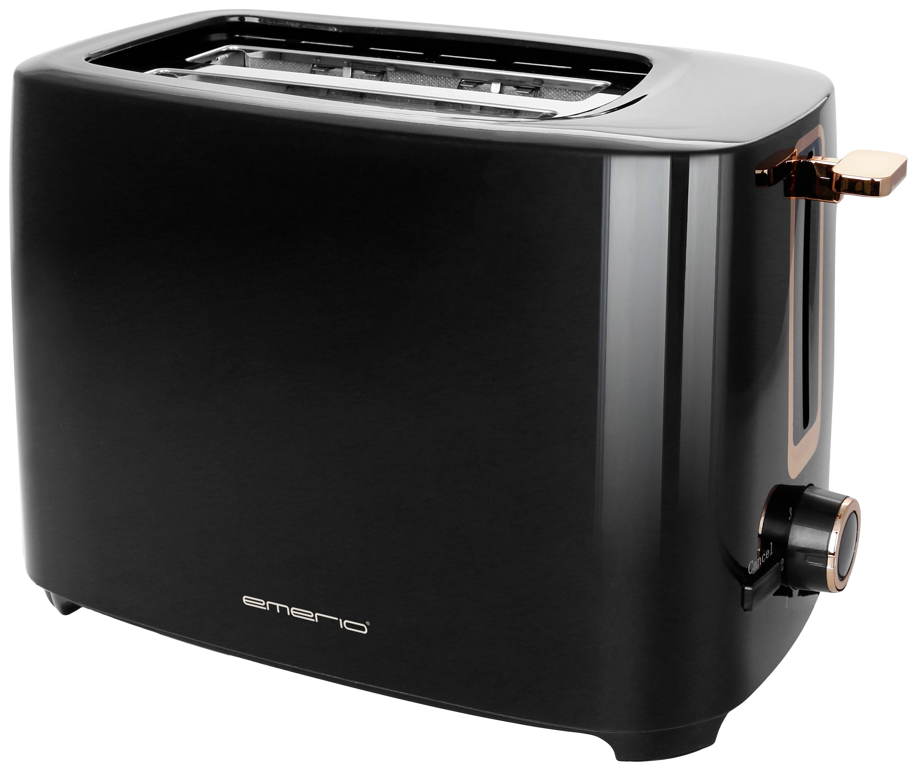 EMERIO Toaster Tostapane Nero, Argento