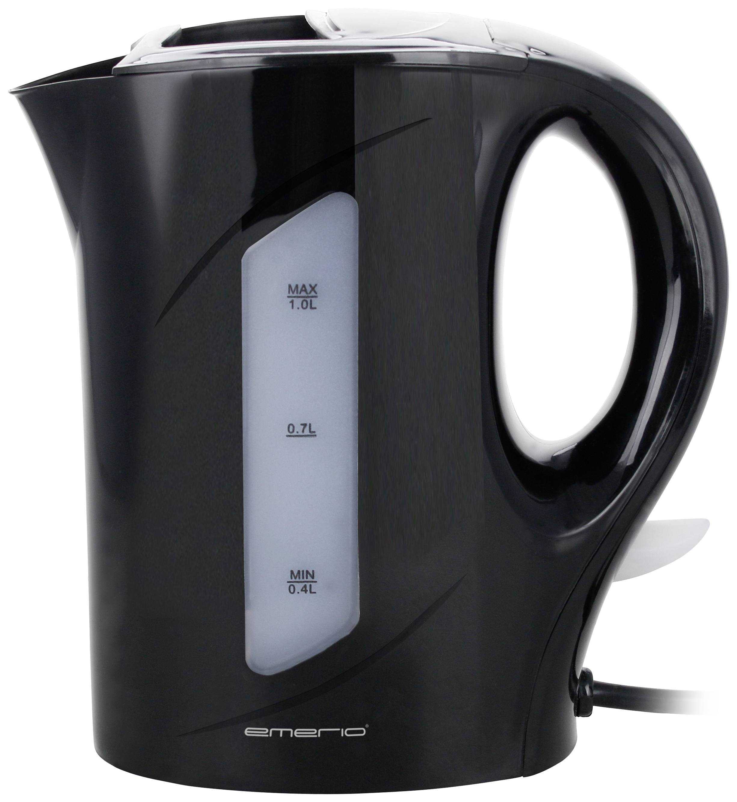 EMERIO Wasserkocher Bollitore con cavo Nero Capacità effettiva: 1 l