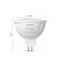 LED lampa Philips Hue White Ambiance GU10, výška 49 mm, priemer 50 mm, s nastaviteľnou teplotou bieleho svetla, produktová prezentácia.