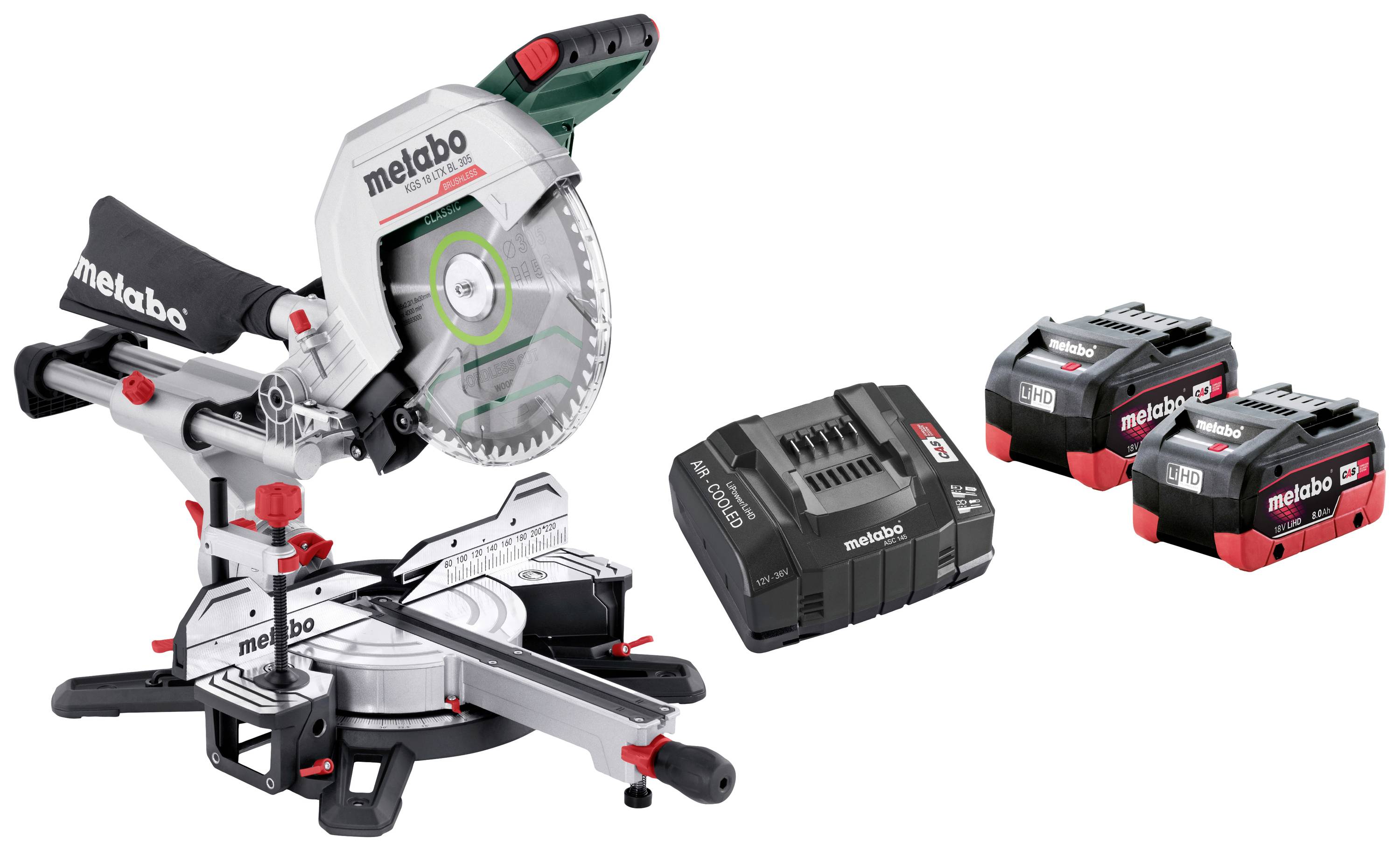 Metabo 614305810 akumulátorová kapovacia píla vr. 2x aku, vr. nabíjačky 305 mm 30 mm