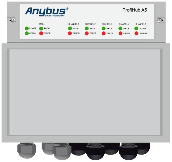 Anybus ProfiHub A5 repeater / opakovač Profibus, výstupy Počet výstupov: 5 x, Počet vstupov / výstupov: 5, 24 V/DC
