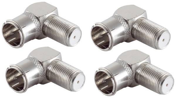 BASIC-S adaptér SET, 5x F-Quick uhlový adaptér F zástrčka do F zásuvky SAT