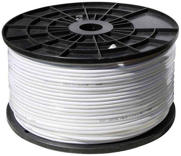 Shiverpeaks BS90-10001 koaxiálny kábel, Vonkajší Ø: 6.90 mm, 75 Ω, 120 dB, biela, 100 m