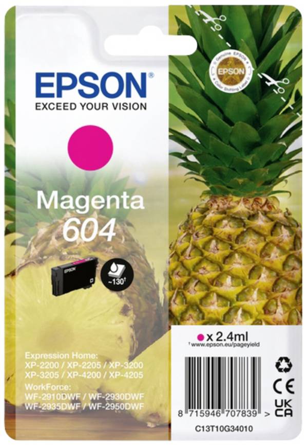 Epson 604 atramenty originál náhradný Epson C13T10G34010 purpurová