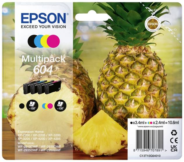 Epson Cartuccia T10G6, 604 Originale Imballo multiplo Colore C13T10G64010