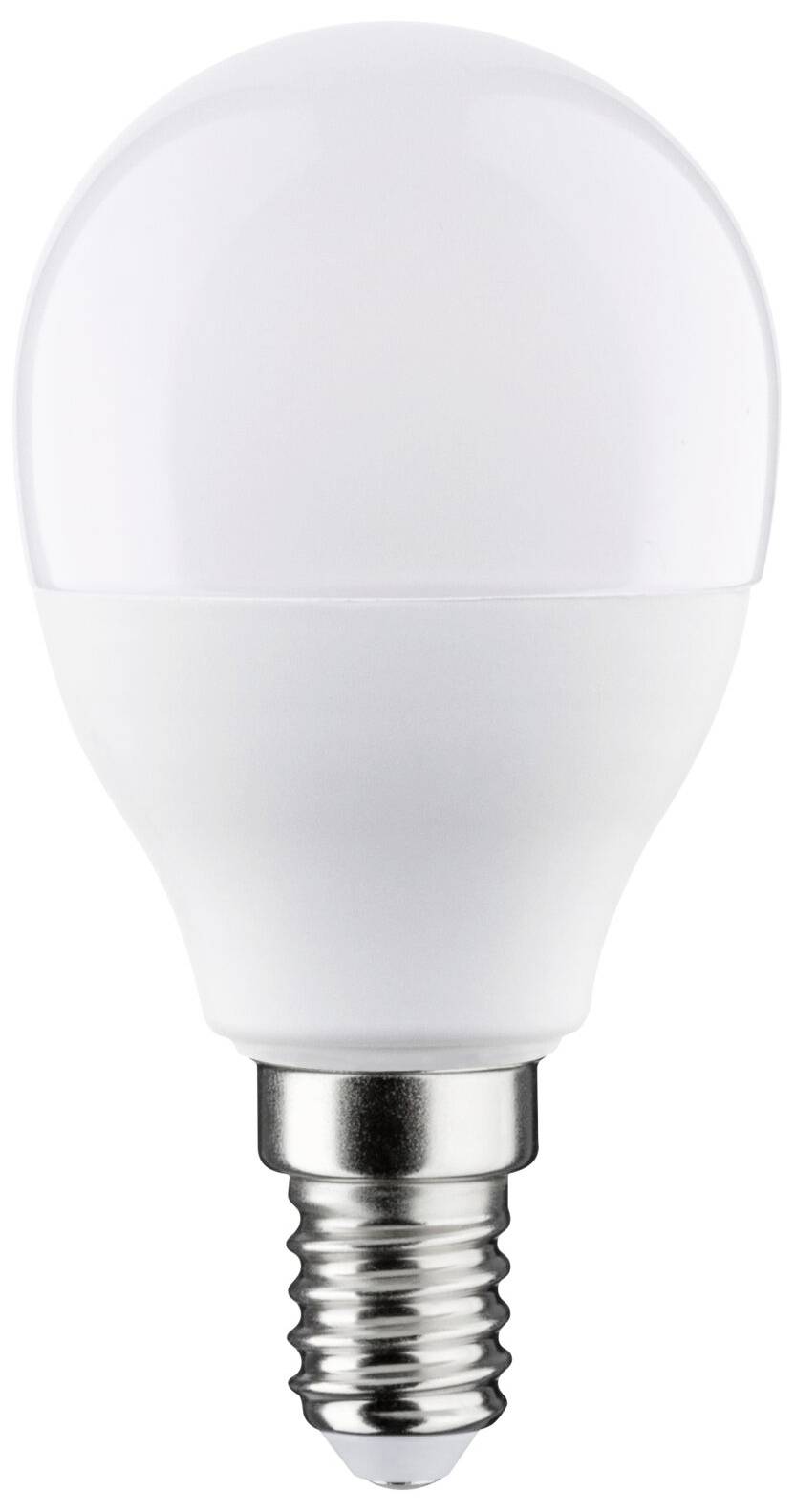 LED žiarovka so závesom E14, v bielom kryte, stojí vzpriamene. Ideálna pre energeticky úsporné osvetlenie v interiéri.