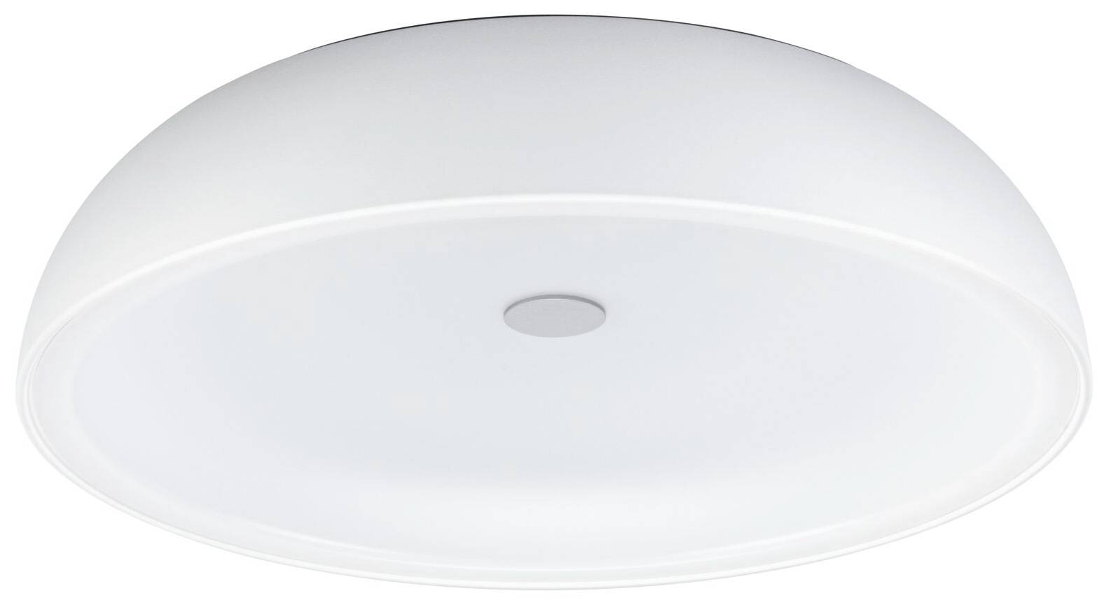 Okrúhle, biele LED stropné svietidlo s plochým dizajnom a centrálnym upevnením. Ideálne do moderných interiérov.