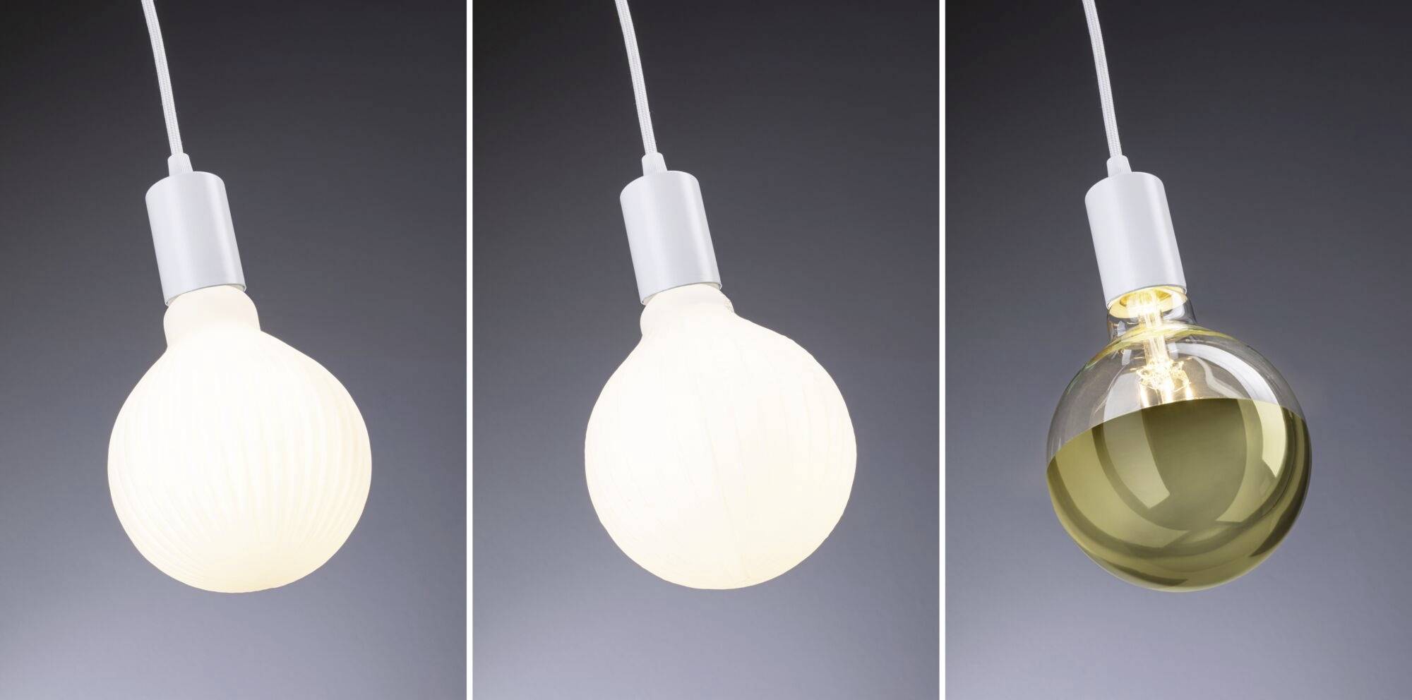 Tri žiarovky: ľavá a stredná svietia, pravá je zhasnutá.