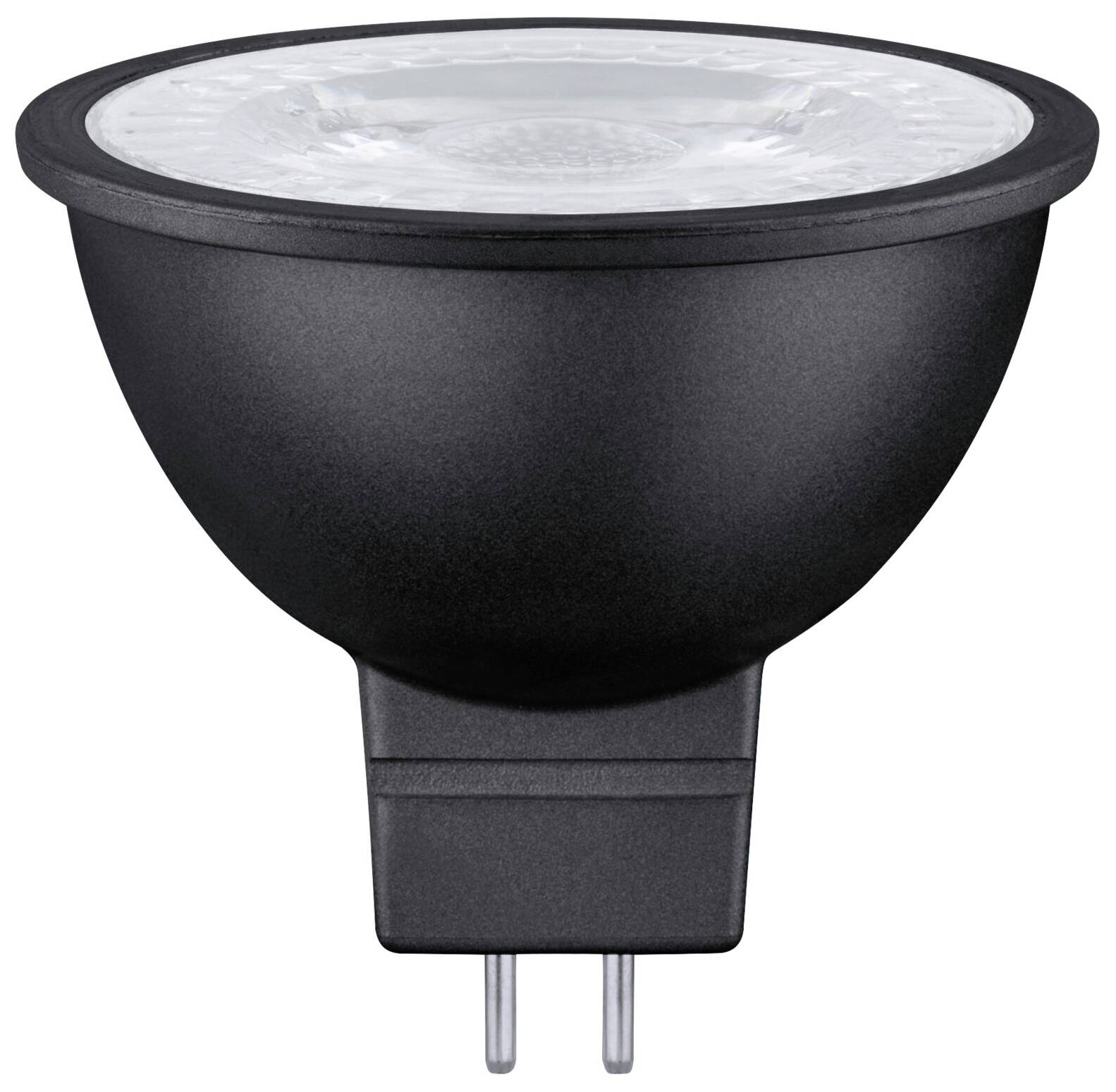 Čierna bodová LED lampa so soklom GU5.3, vhodná pre smerované osvetlenie v obytných priestoroch.