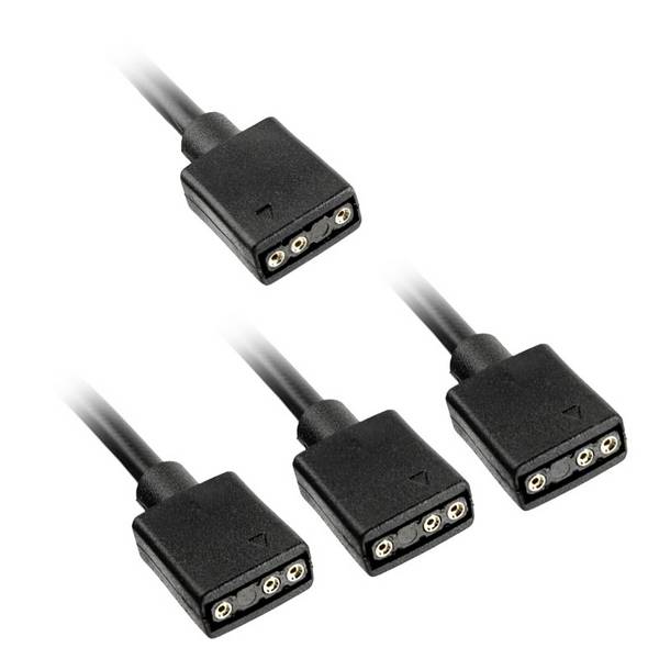 PC vetrák Y kábel [1x zásuvka pre PC vetrák 3-pólová - 3x zásuvka pre PC vetrák 3-pólová] 30 cm čierna Kolink