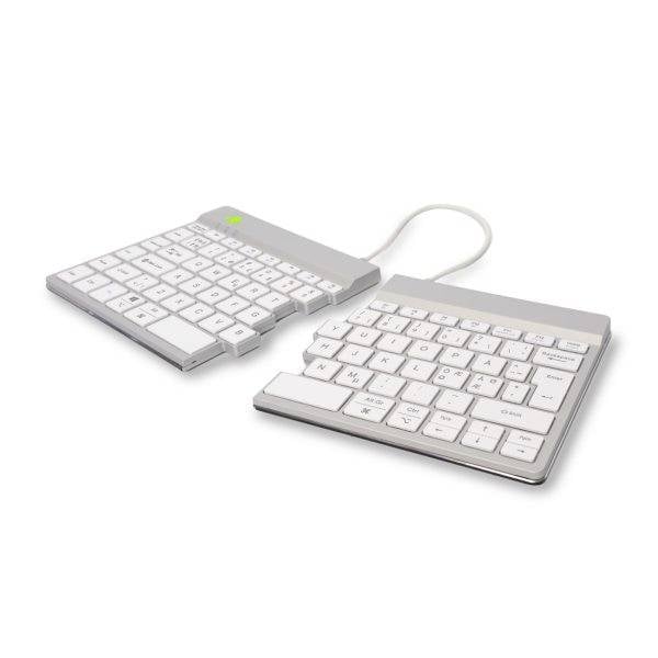 R-GO Tools Split Break Bluetooth® klávesnica US anglická, QWERTY biela ergonomická