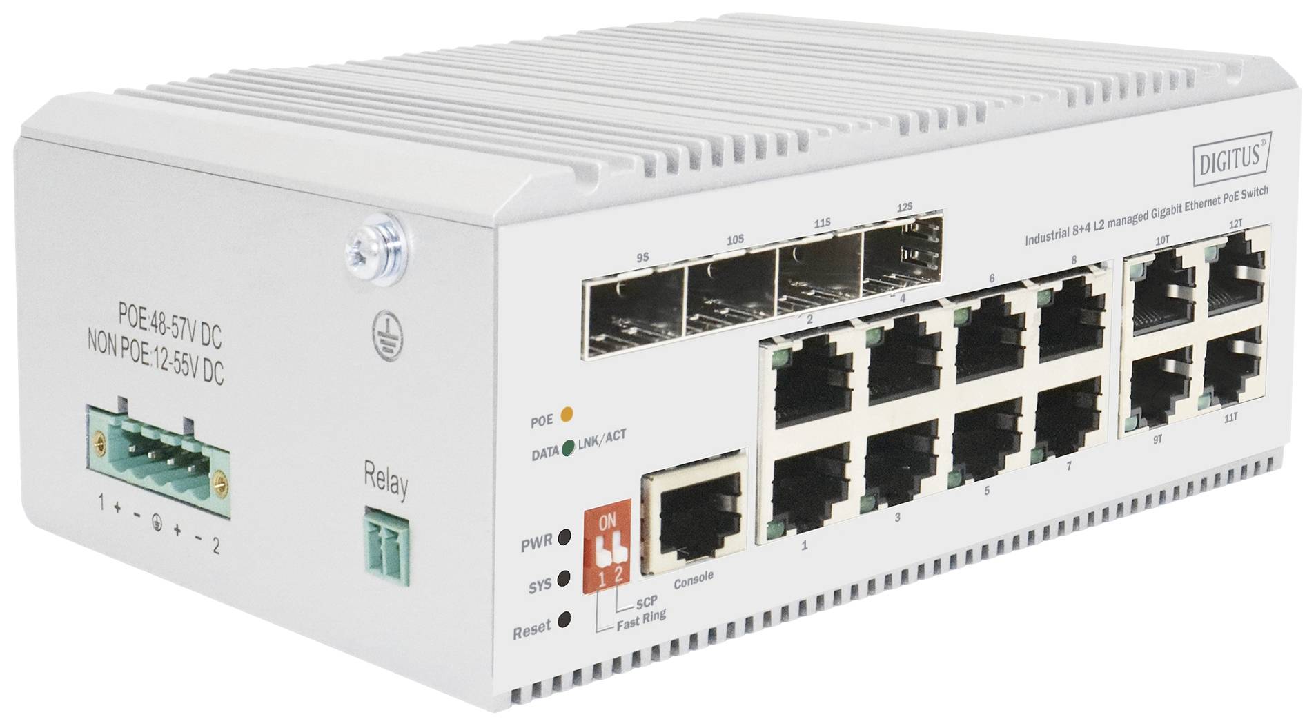 Digitus DN-651139 Switch ethernet industriale 8+4 porte 10 / 100 / 1000 MBit/s