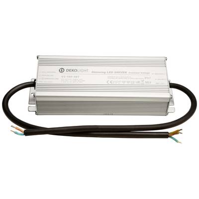 LED driver od spoločnosti Dekolight, model V2-100-48T, s stmievateľným konštantným napäťovým výstupom, s krytím IP67.