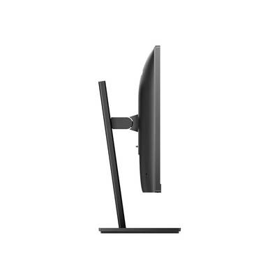 Tenký počítačový monitor pohľadom z boku ukazuje minimalistický dizajn podstavca a skrinky.