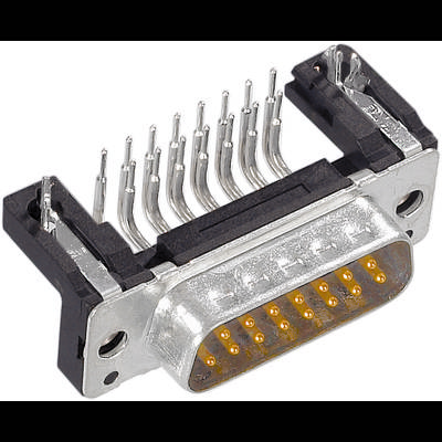 D-Sub konektor s 9 pinmi, kovový, obdĺžnikového tvaru, vhodný pre prepojenie elektronických zariadení.