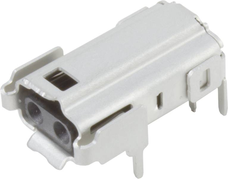 Konektor s kovovým krytom a viacerými vývodmi, používaný pre elektronické prepojenia v zariadeniach.