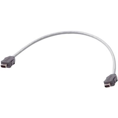 Sivý FireWire kábel s dvoma koncovkami. Slúži na prepojenie zariadení pre prenos dát.