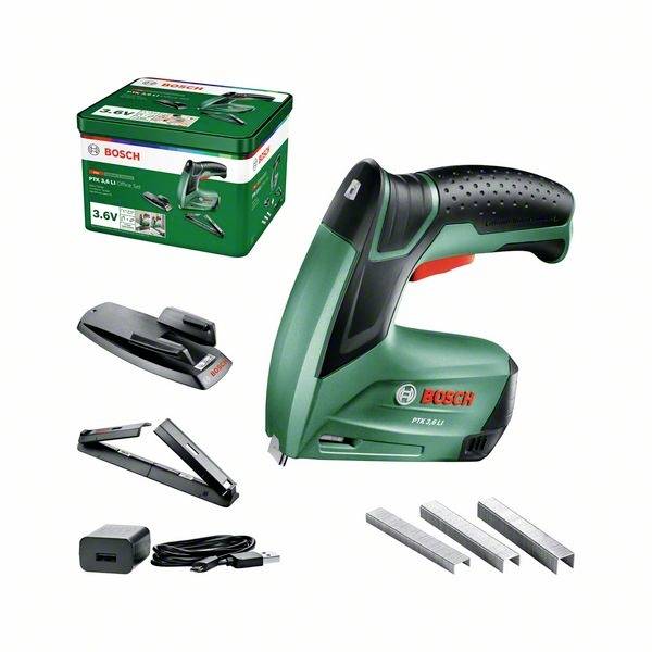 Bosch Home and Garden PTK 3,6 LI Office Set 0603968202 Graffettatrice a batteria Lunghezza graffette 4 - 10 mm