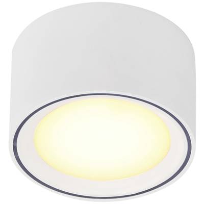 Biela cylindrická stropná lampa s teplým bielym LED osvetlením. Ideálna do moderných interiérov.