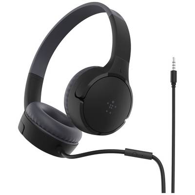 Čierne slúchadlá s káblom a 3,5 mm jack konektorom, vhodné pre audio zariadenia.