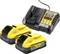 Nabíjačka Dewalt DCB115 s dvoma 18V XR Li-Ion akumulátormi. Zariadenie slúži na nabíjanie akumulátorov pre ich prípravu do elektrických nástrojov.