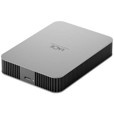 Externý pevný disk v kovovom kryte s logom LaCie, USB-C portom a vrúbkovaným okrajom pre lepšie chladenie.