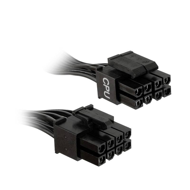 Dva 8-pinové napájacie konektory pre GPU s čiernym káblom. Vhodné na napájanie grafických kariet v počítačoch.