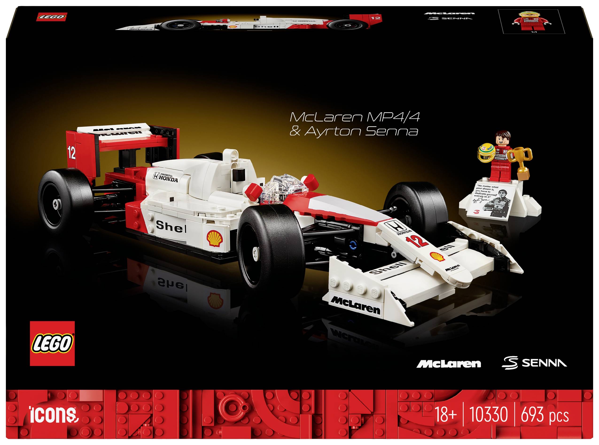 Lego Icons McLaren MP4/4 og Ayrton Senna 10330 3
