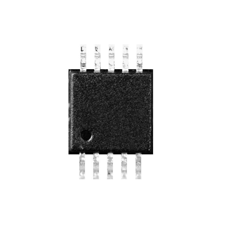 Štvorcový mikrochip v čierno-bielom prevedení s ôsmimi striebornými kontaktmi zobrazuje elektronickú architektúru pre technické aplikácie.