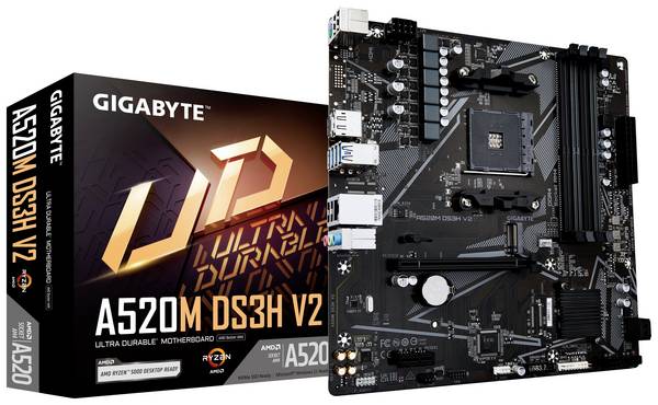 Gigabyte A520M DS3H V2 Základná doska Socket AMD AM4 Tvarový faktor Micro-ATX