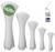Päť zväzkov bielych sťahovacích pások v rôznych veľkostiach; samolepka zobrazuje '1020x'; vedľa kus 3M PE penovej hmoty so sťahovacou páskou.