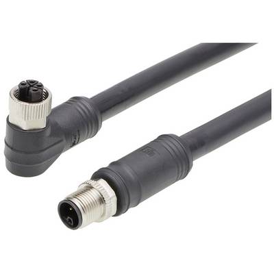 Elektrický kábel s uhlovou a priamou zástrčkou na prepojenie elektronických zariadení.