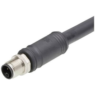 Čierno-strieborná elektronická zástrčka s káblom. Zástrčka má vrúbkované, okrúhle kovové púzdro a plastový obal.