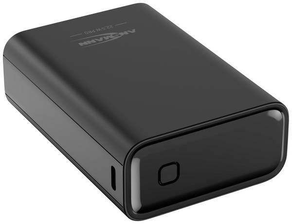 Ansmann 20000 mAh PB222PD sw powerbanka 20 Ah Power Delivery 3.0, Quick Charge 2.0 Li-Pol  čierna s regulátorom nabíjania , súčasné nabíjanie a vybíjanie, Indikátor stavu
