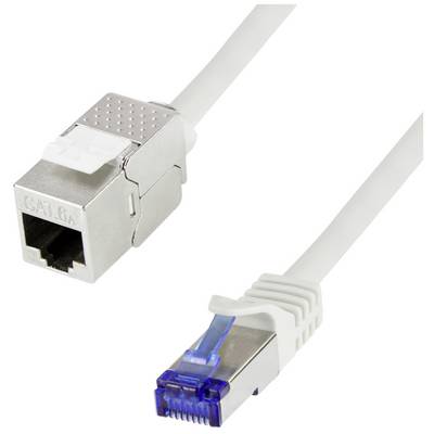 Modul Cat 6A Keystone s RJ45 konektorom a káblom pre sieťové inštalácie. Používa sa pre vysokorýchlostný prenos dát.