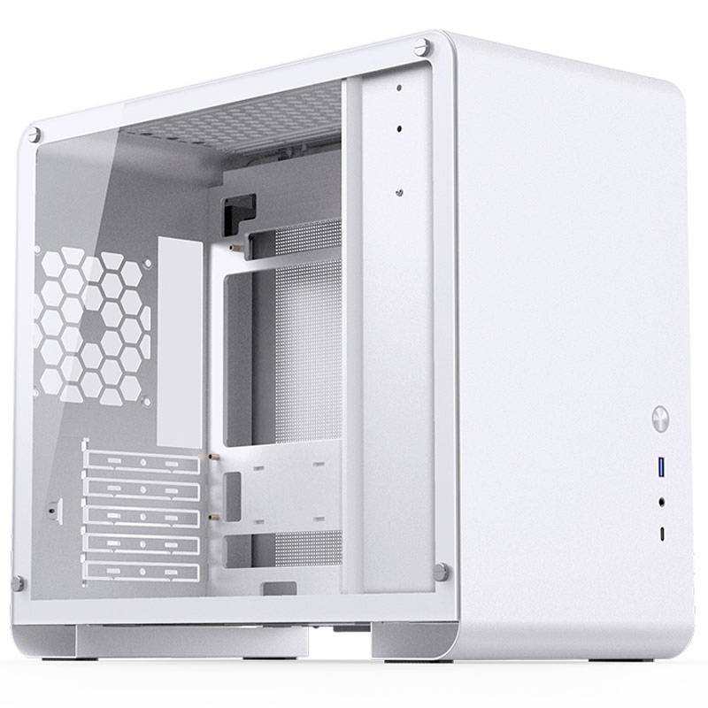 Jonsbo Jonsbo U4 Mini Micro-ATX-Gehäuse, Tempered Glass - weiß Micro-Tower Contenitore, PC Case da gioco, PC Case Bianco