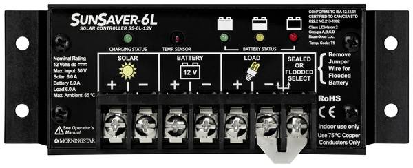 Morningstar Sunsaver SS-6L 12V solárny regulátor nabíjania PWM 12 V 6 A