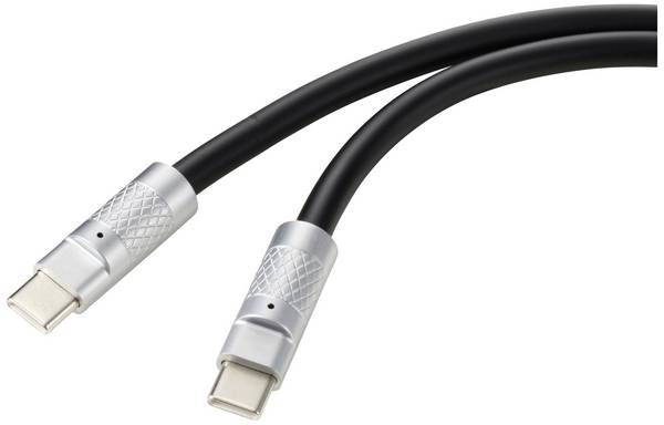 Renkforce Kábel USB-C USB 2.0 USB-C ® zástrčka, USB-C ® zástrčka 1.00 m čierna RF-6056872
